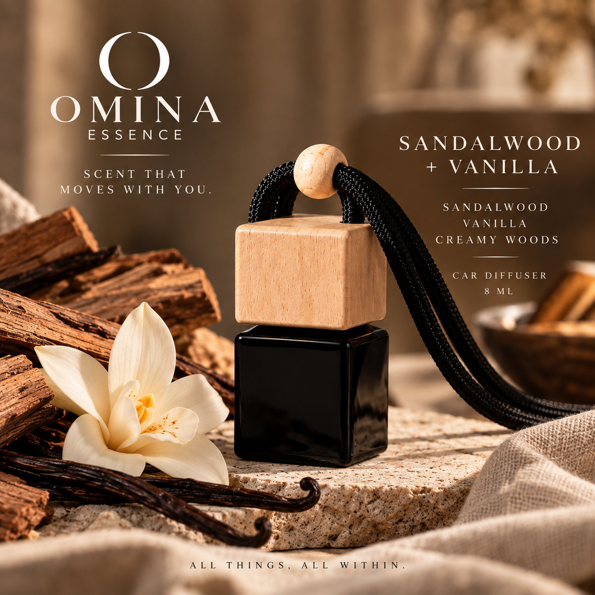 Sandalwood + Vanilla Car Diffuser